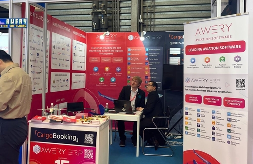The Awery team are manning their stand at Air Cargo China 2024!