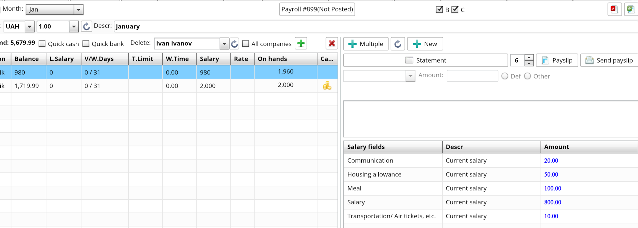 Salary management